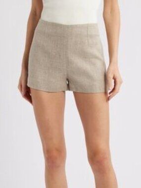 LOFT Women's High-Waist Tailored Shorts Size 10 in Light Taupe
